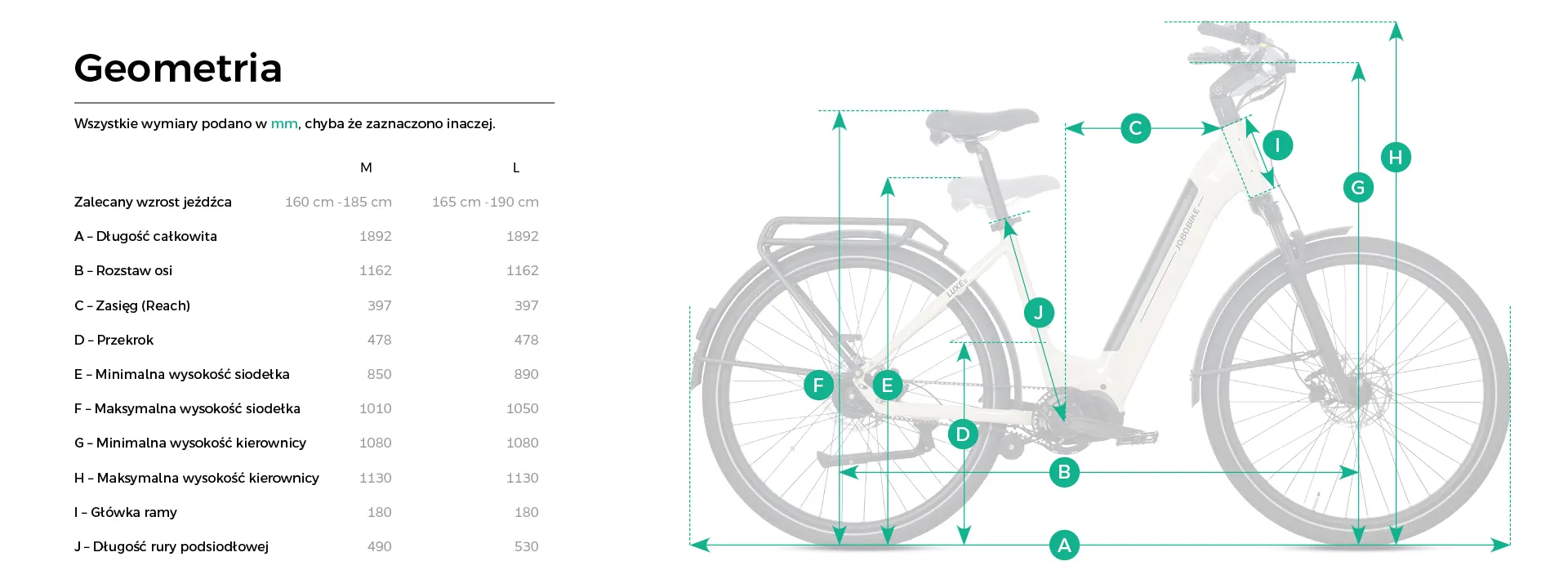 Geometria JOBOBIKE Luxe 2